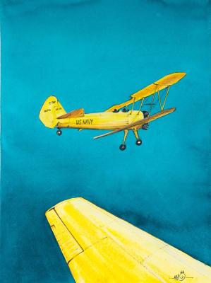 Yellow airplane. Mikhailo Nadia