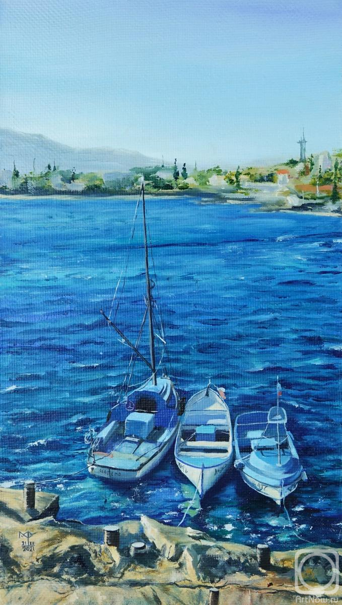 Faleeva Mariya. Three friends. Landscape with boats
