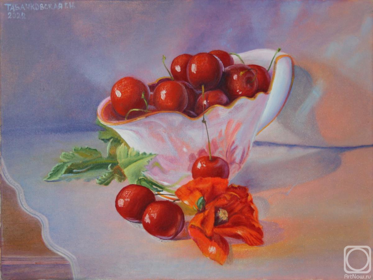 Kudryashov Galina. Poppy and cherry