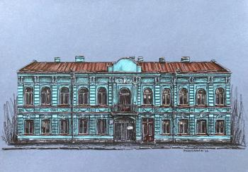 Front view of a 19th century building in Saint Petersburg #7 (Detailed Painting). Podosinovik Sasha