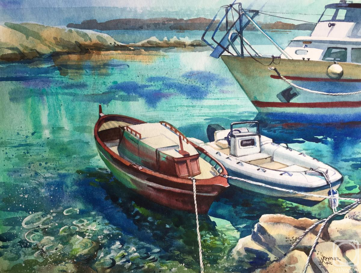Veyner Nataliya. Boats on the island of Sardinia