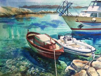 Boats on the island of Sardinia. Veyner Nataliya
