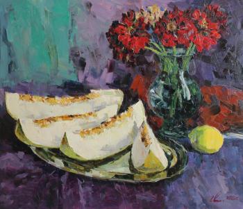 Painting Still life with the melon. Malykh Evgeny