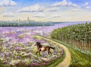 Summer (Painting With Lavender Field). Harchenko Tamara