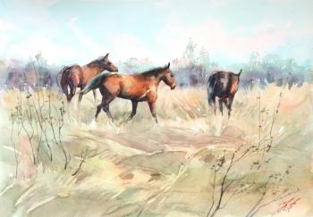 Free horses (Painting With Horses). Evsyukova Yuliya