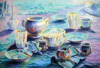 Still life with dishes (Turquoise Still Life). Polischuk Olga