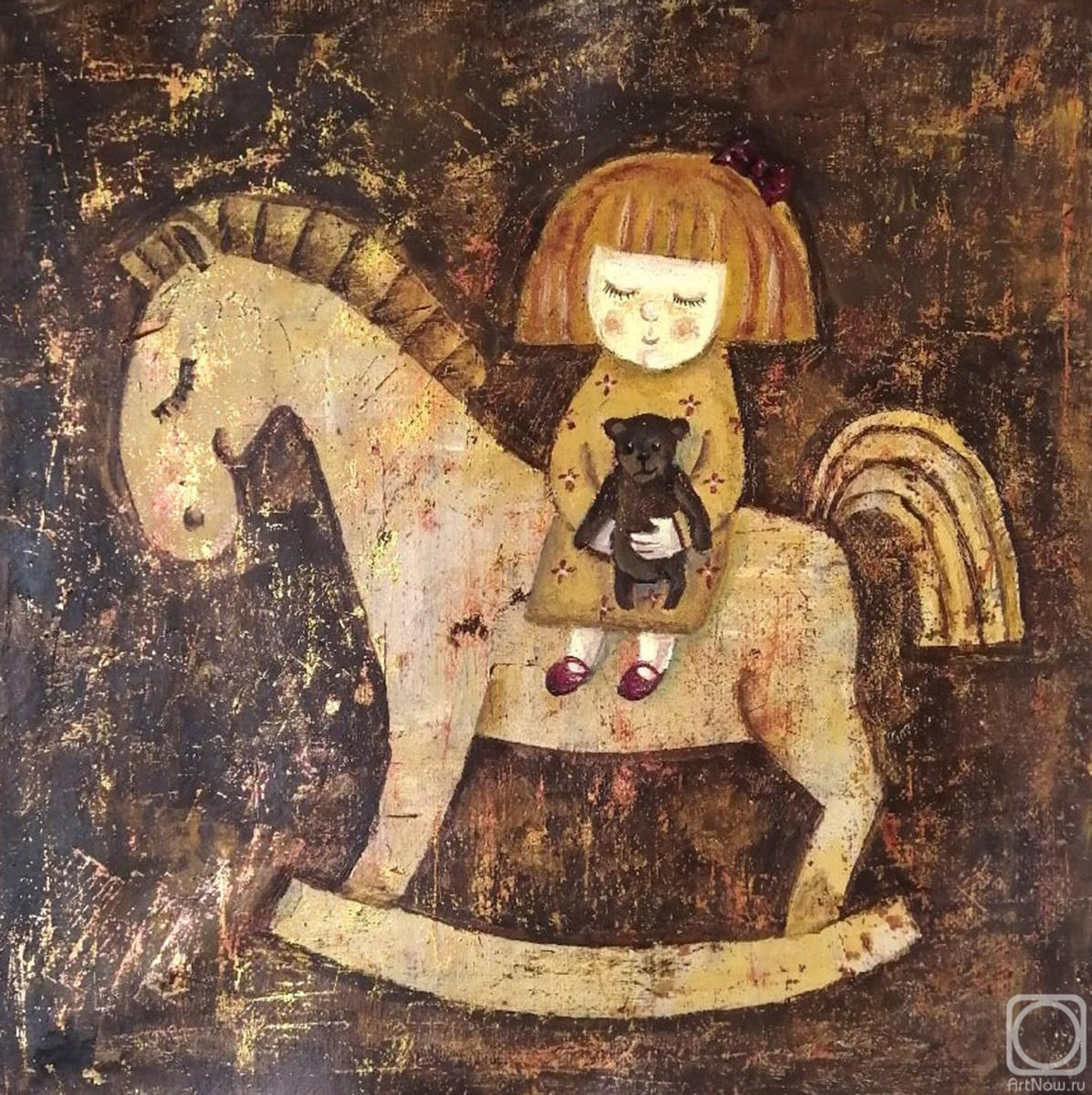 Razina Elena. On a horse as a child