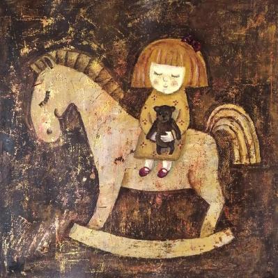 On a horse as a child. Razina Elena