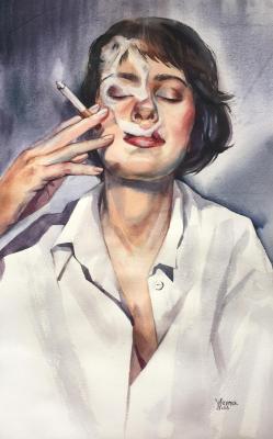 Smoking girl. Veyner Nataliya