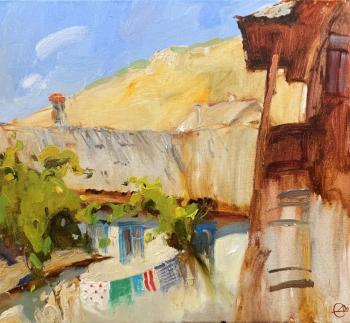 Landscape with the red socks. Salahova Darya