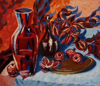 Still life with pomegranates (Still-Life Oil). Polischuk Olga