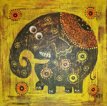Cheerful elephant. Razina Elena
