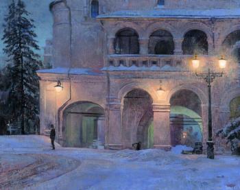 Blizzard in Moscow Kremlin The Patriarchal Chambers (Moscow Patriarchal). Chernov Denis