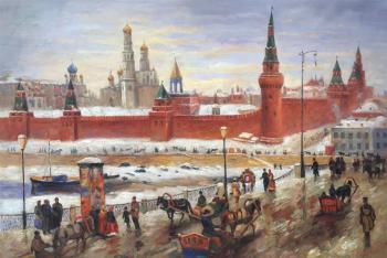 Copy of Konstantin Yuon's painting. Old Moscow. Kamskij Savelij