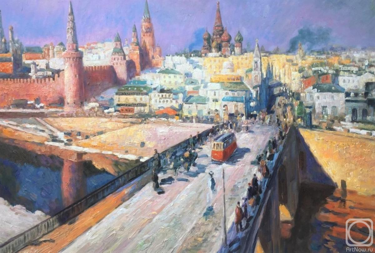 Kamskij Savelij. Copy of Konstantin Korovin's painting. Moskvoretsky Bridge