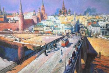 Copy of Konstantin Korovin's painting. Moskvoretsky Bridge. Kamskij Savelij