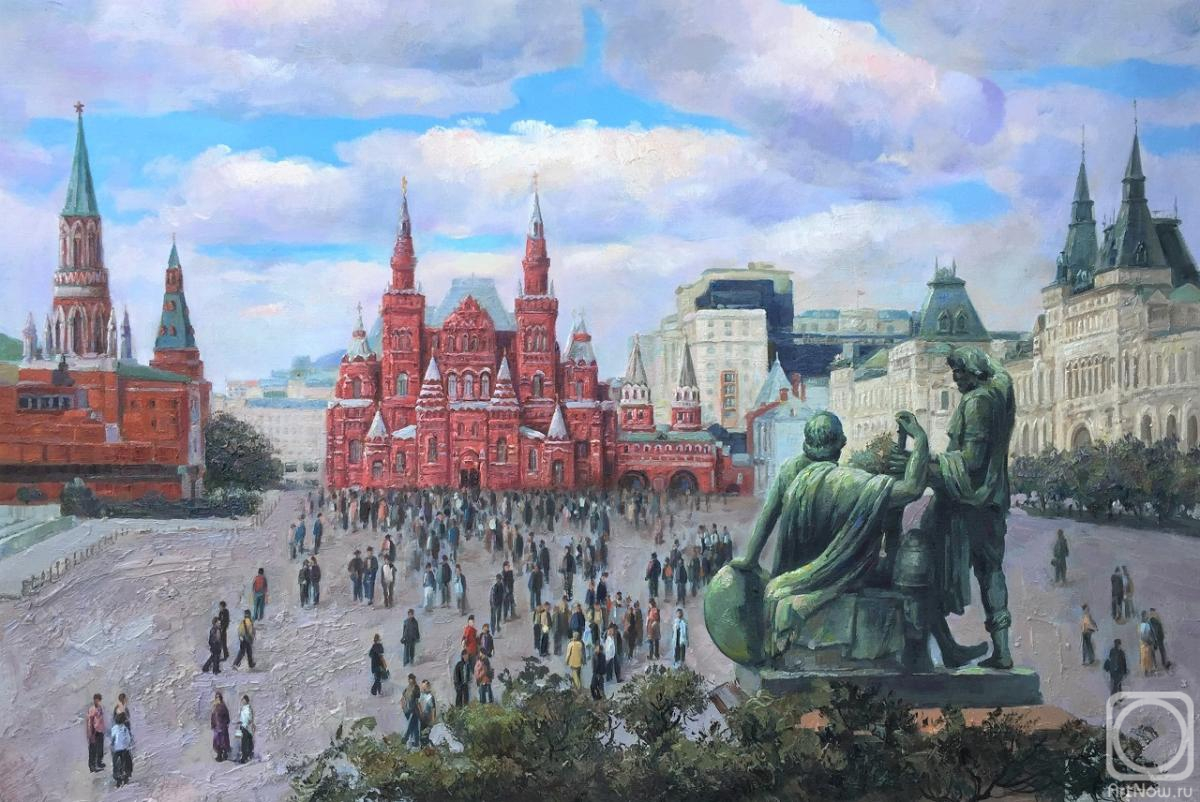 Kamskij Savelij. In the very heart of Moscow. View of the Historical Museum and the monument to K. Minin and D. Pozharsky