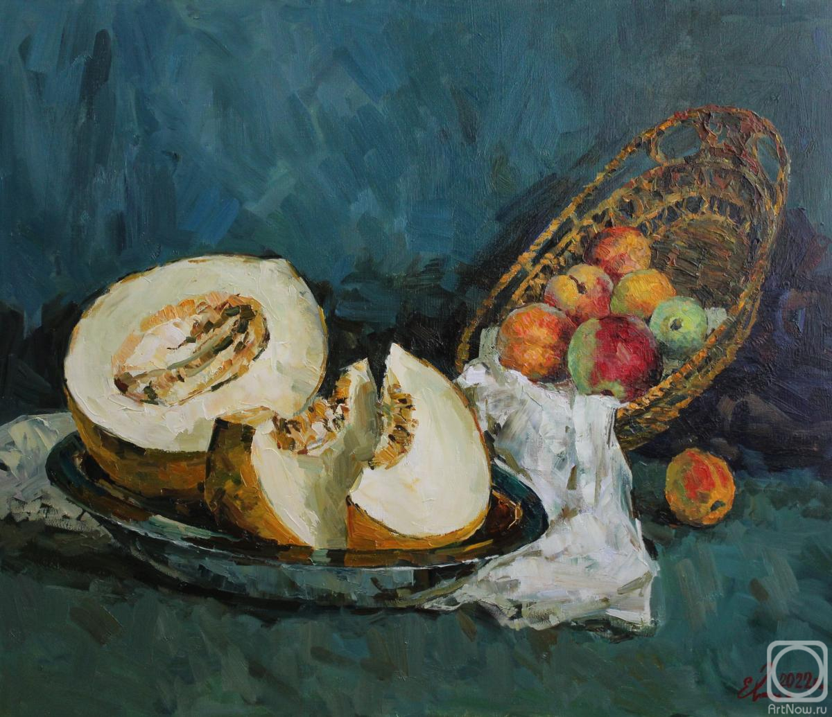 Malykh Evgeny. Still life with the melon and fruits