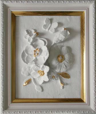 Flowers with gold" (from the series "White and Gold"). Mironova Tatiana