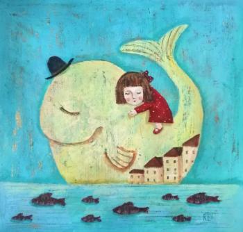 Girl and whale (Children 39 S Friendship). Razina Elena