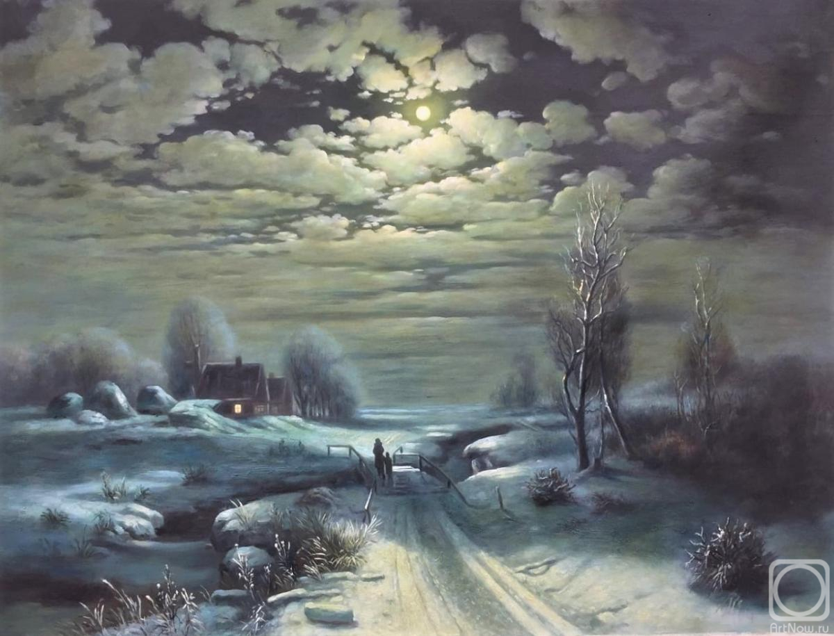 Kamskij Savelij. Copy of the painting by E. Voloshinov. Moonlight Night