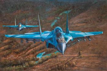 Aircraft MiG-35. In flight