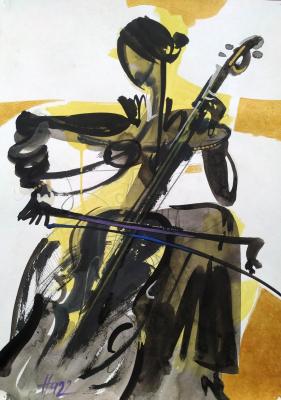 Girl with violoncello I (A Violoncello). Nesvetailo Ivan