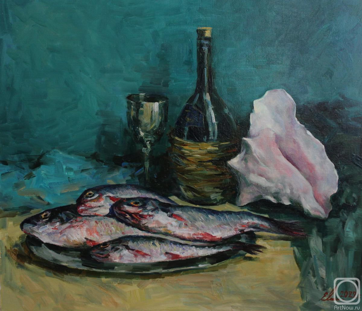 Malykh Evgeny. Still life with the fish and seashell