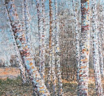 Compressed field, birch grove (Contemporary Artwork). Smirnov Sergey