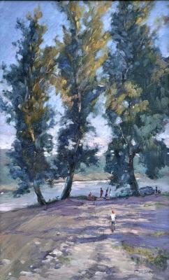 At sunset near the old poplars. Kolobneva Antonina