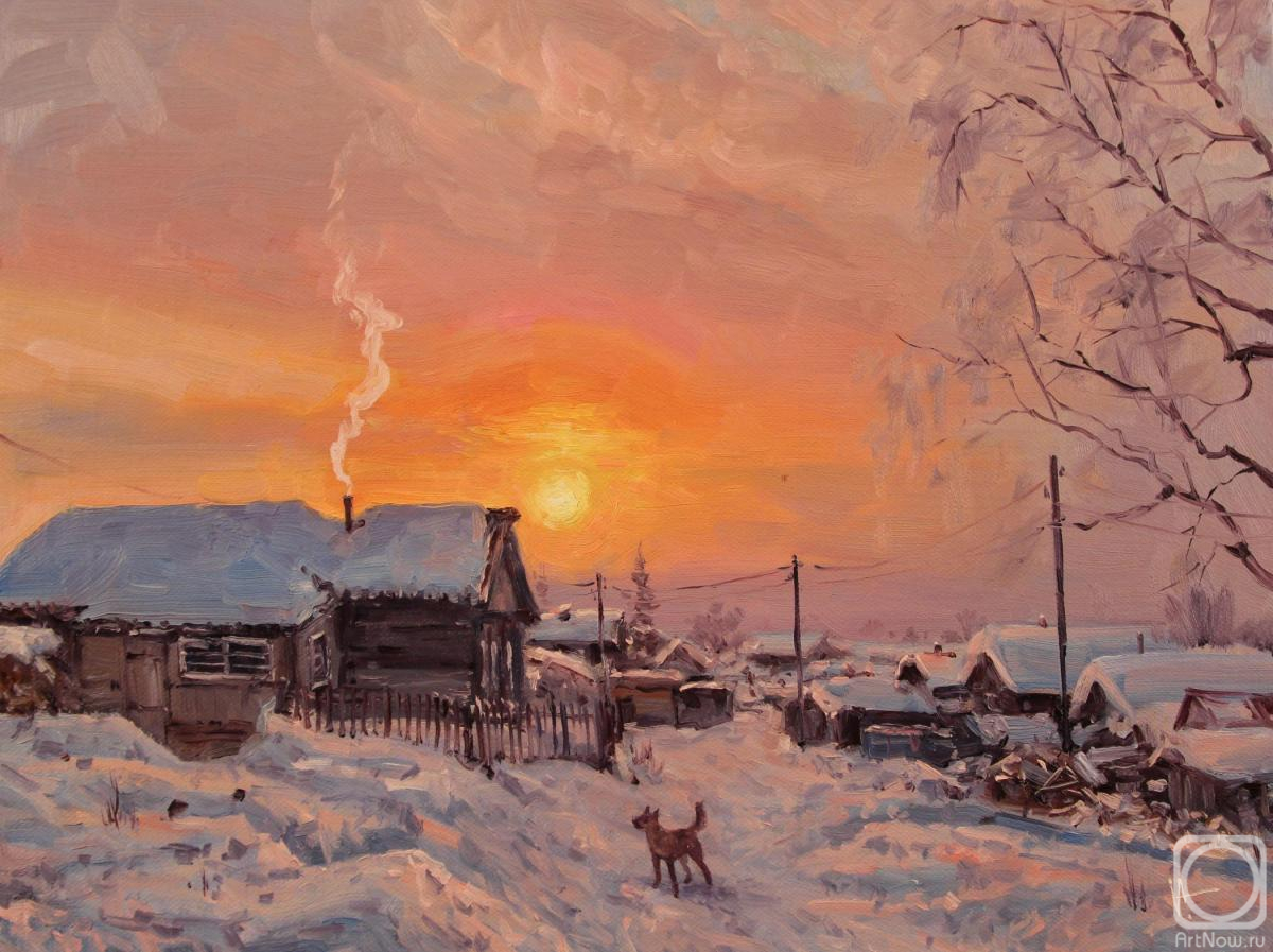 Volya Alexander. Winter Sunrise. Dog