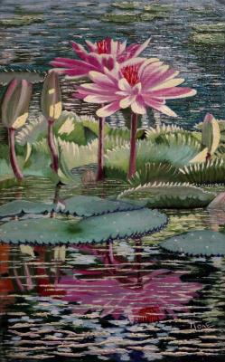 Lotuses on the pond. Polischuk Olga