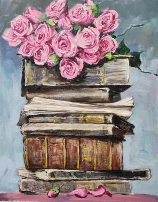 Roses on books