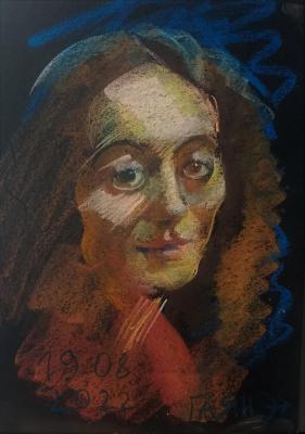 Portrait of a poetess, sketch from life. Dobrovolskaya Gayane