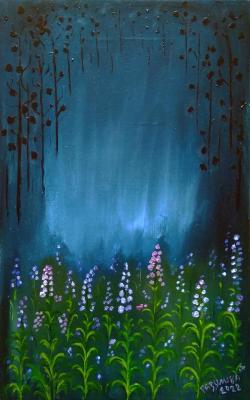 In the dark blue forest
