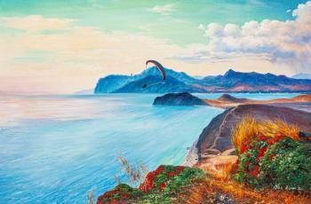 Koktebel. Flight over the blue sea (Painting Crimean Mountains). Romm Alexandr