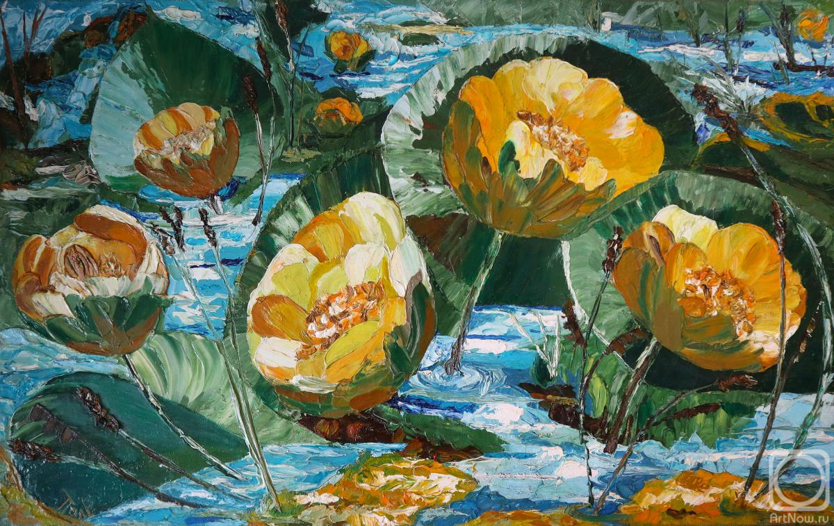 Polischuk Olga. Yellow water lilies. Water lilies