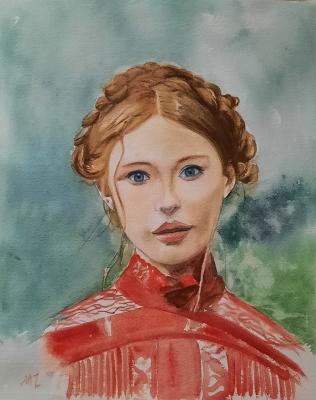 Lady in Red (Red Haired). Zozoulia Maria