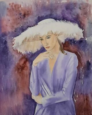 Girl in a white hat (White Pencil). Zozoulia Maria