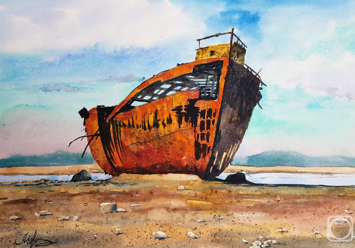 Movsisyan Tigran. Abandoned ship on the shore