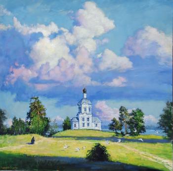 Holy Cross Church on Seliger Island (Painting With Clouds). Simonova Olga