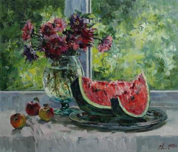 Painting Still life with the water melon. Malykh Evgeny