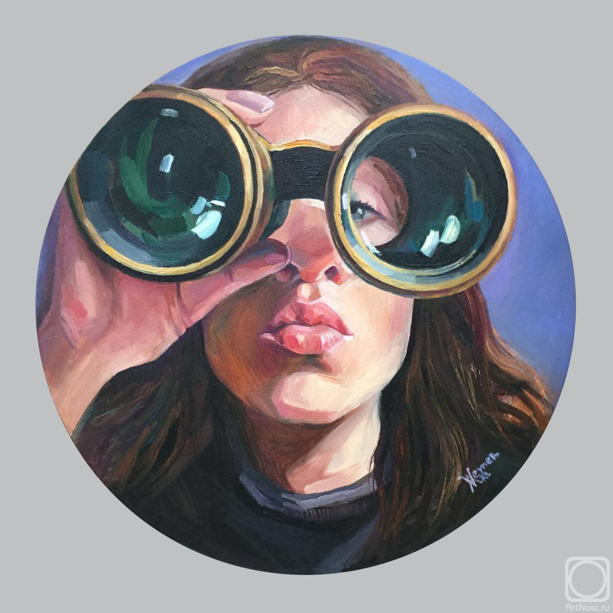 Veyner Nataliya. Portrait of a girl with binoculars