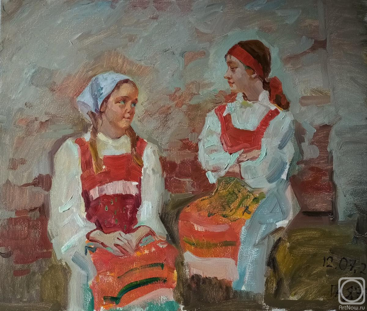 Dobrovolskaya Gayane. Girlfriends, at the Savvino-Strozhevsky Monastery in Zvenigorod