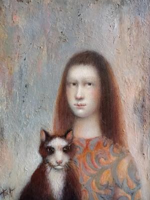 Girl with a cat. Bochkareva Svetlana
