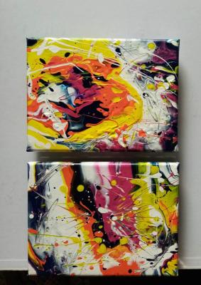 Fluids No. 6 and 7, diptych, hanging version