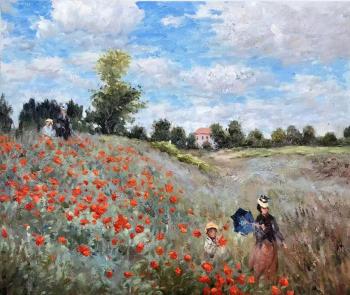 A copy of the painting by Claude Monet. Field of poppies at Argenteuil (Monet Poppies). Kamskij Savelij