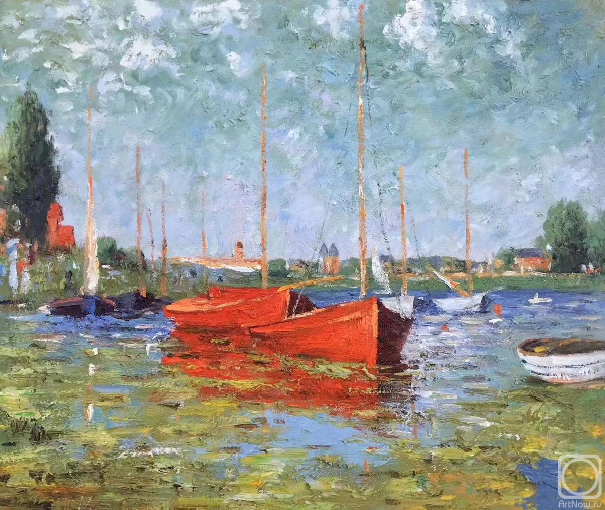 Kamskij Savelij. Copy of the painting. Red boats in Arzhantey