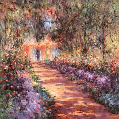 Copy of the painting. the Path in Monet's garden in Giverny, 1901-1902 (Painting Gift For An Anniv). Kamskij Savelij