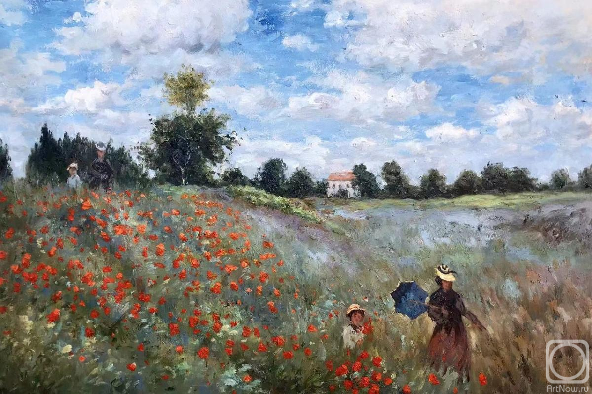 Kamskij Savelij. Copy of the painting by Claude Monet. Field of poppies at Argenteuil